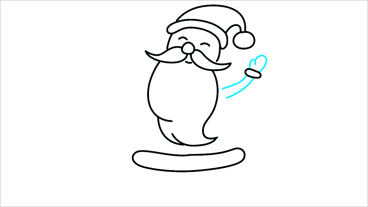 Cómo dibujar a Papá Noel sosteniendo regalos paso a paso (10)