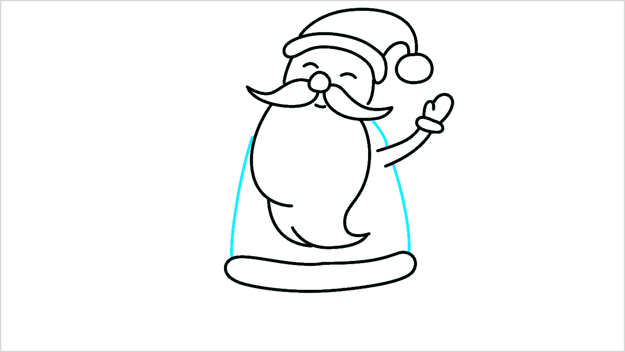 Cómo dibujar a Papá Noel sosteniendo regalos paso a paso (11)