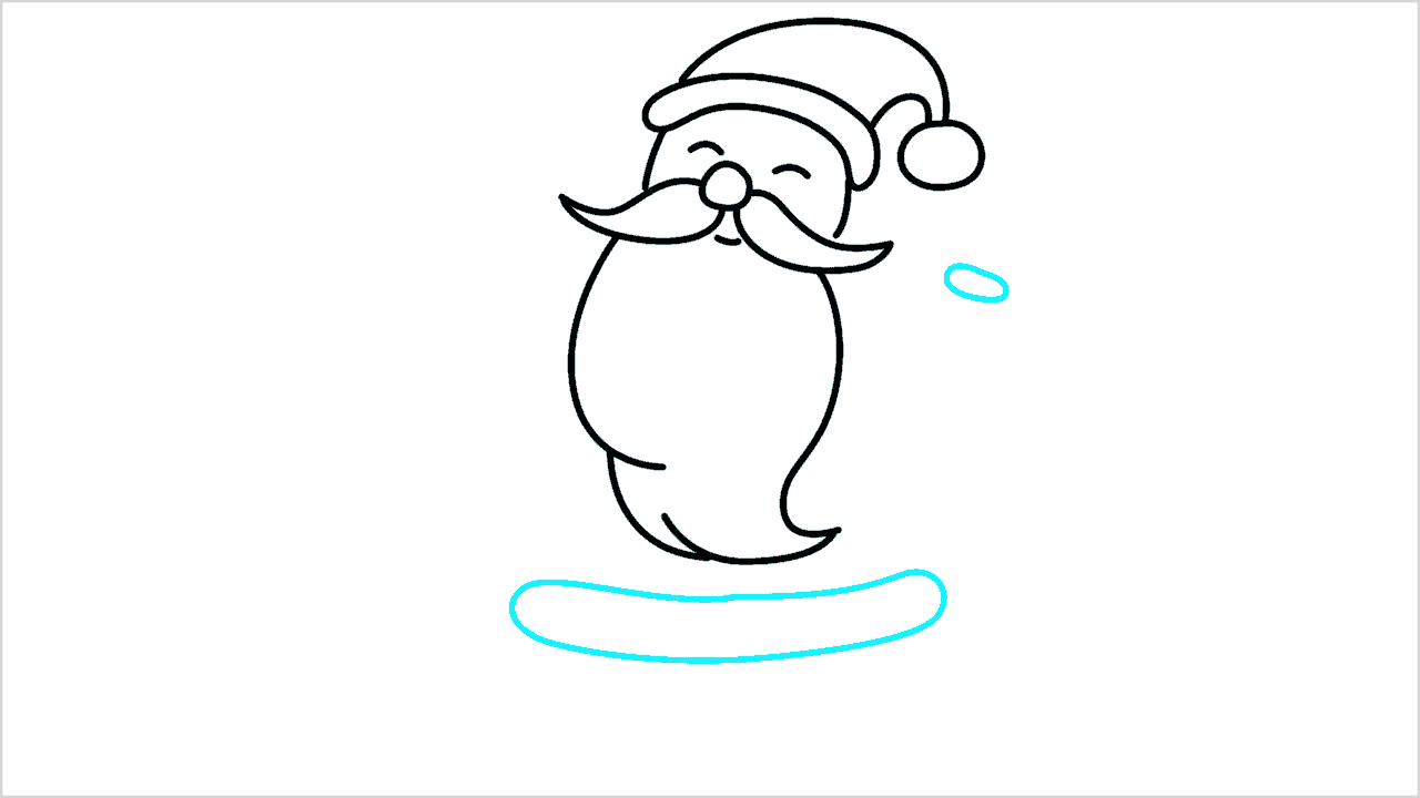 Cómo dibujar a Papá Noel sosteniendo regalos paso a paso (9)