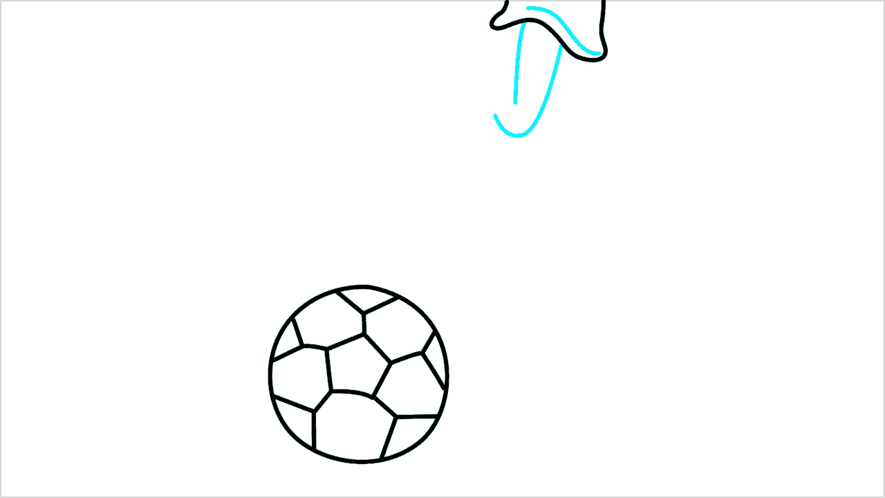 Cómo dibujar a un jugador de fútbol dando una patada a una pelota paso a paso (6)