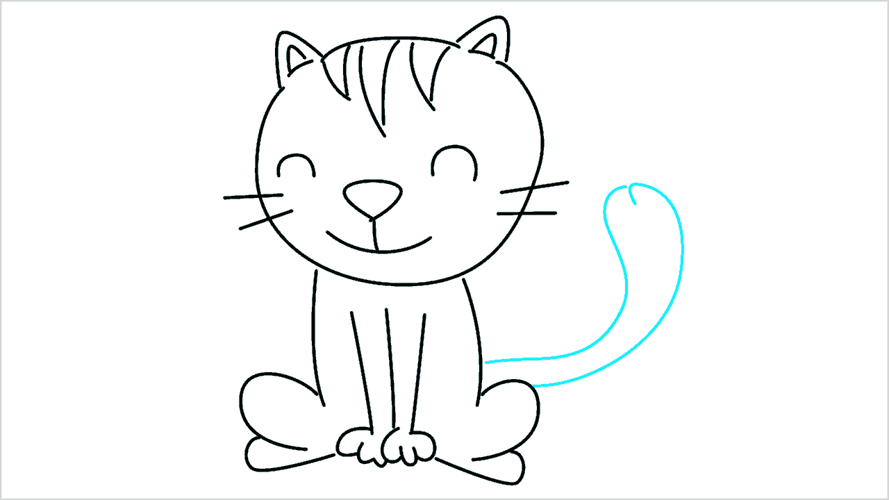 Cómo dibujar gatos bebés paso a paso (12)