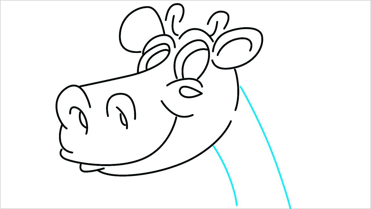 Cómo dibujar la cabeza de una jirafa paso a paso (10)