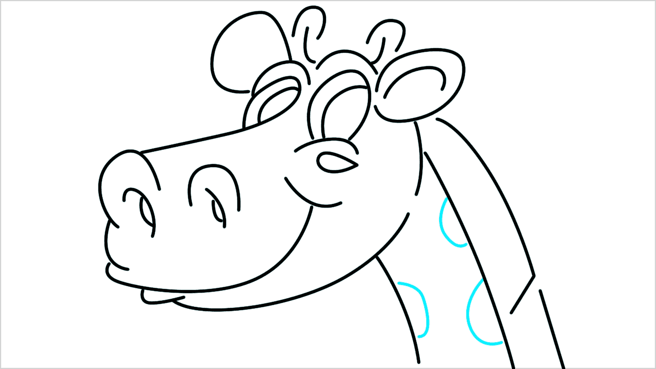 Cómo dibujar la cabeza de una jirafa paso a paso (12)