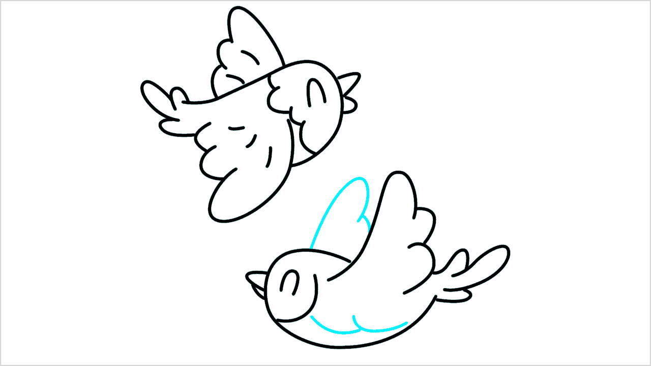 Cómo dibujar pájaros volando paso a paso (11)