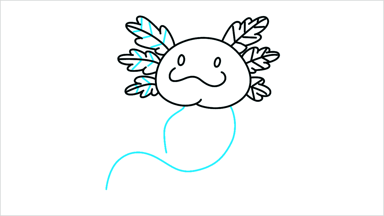 Cómo dibujar un axolotl paso a paso (7)