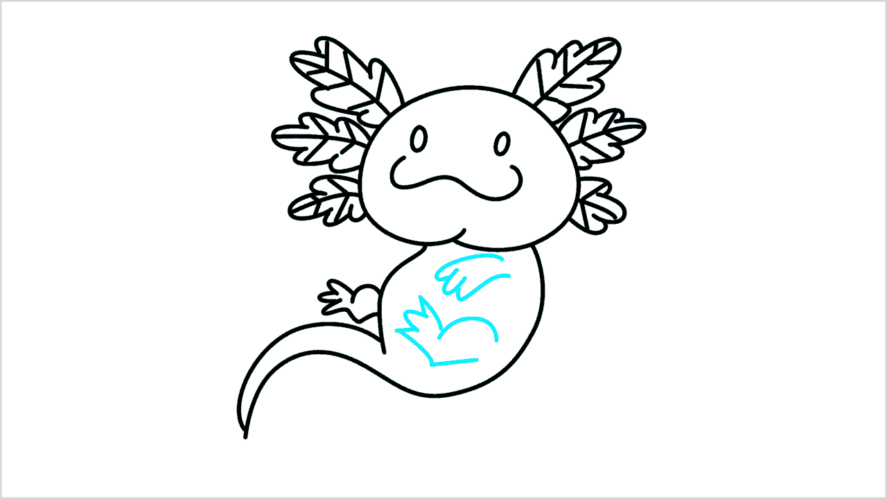 Cómo dibujar un axolotl paso a paso (9)