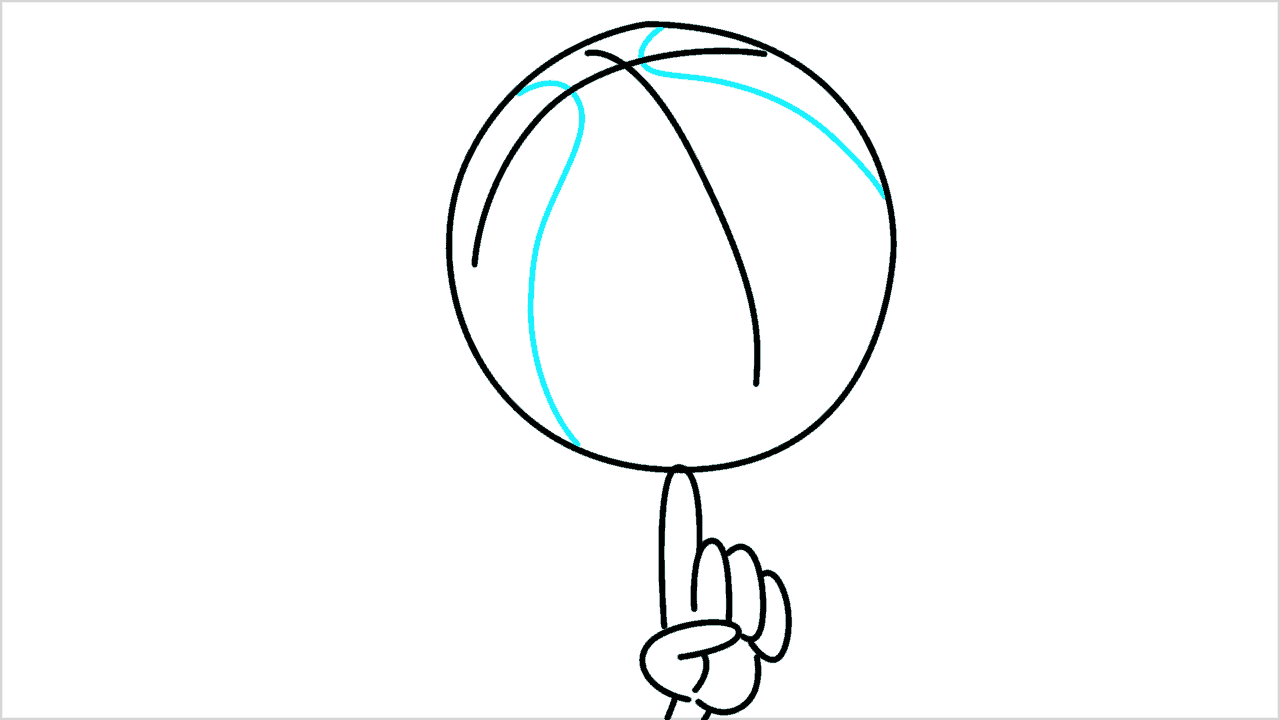 Cómo dibujar un balón de baloncesto en el dedo paso a paso (7)