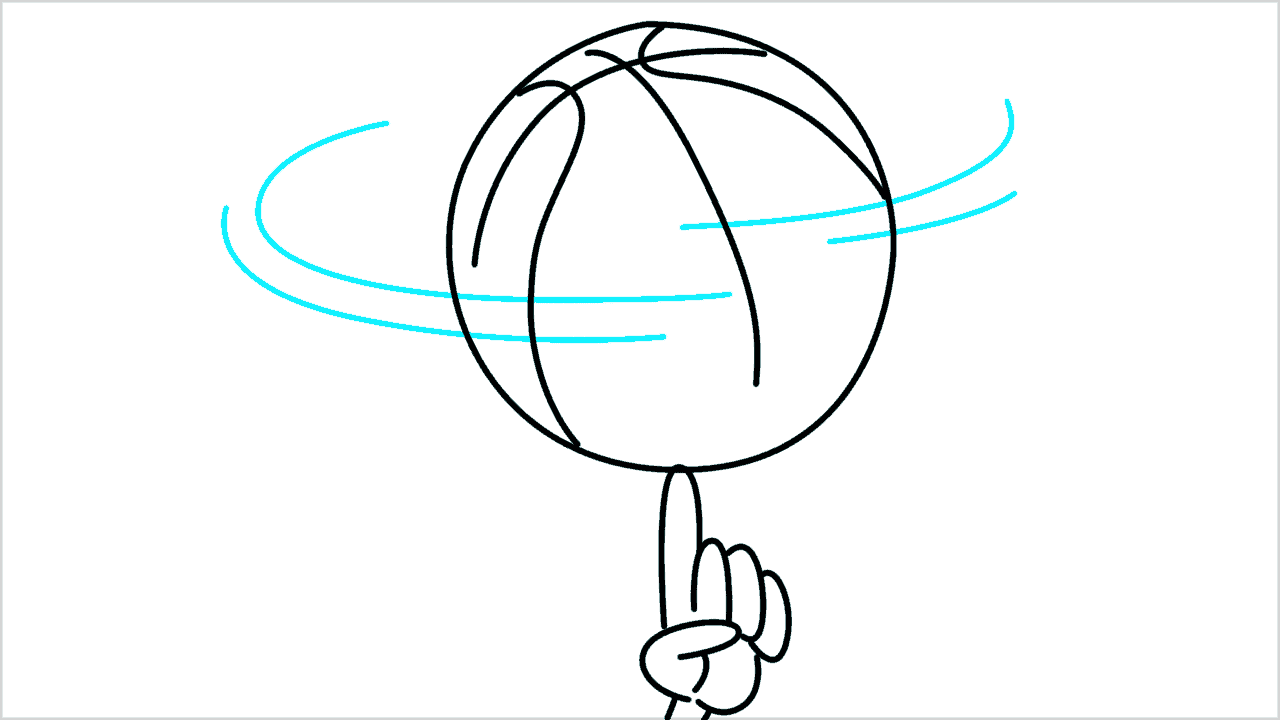 Cómo dibujar un balón de baloncesto en el dedo paso a paso (8)