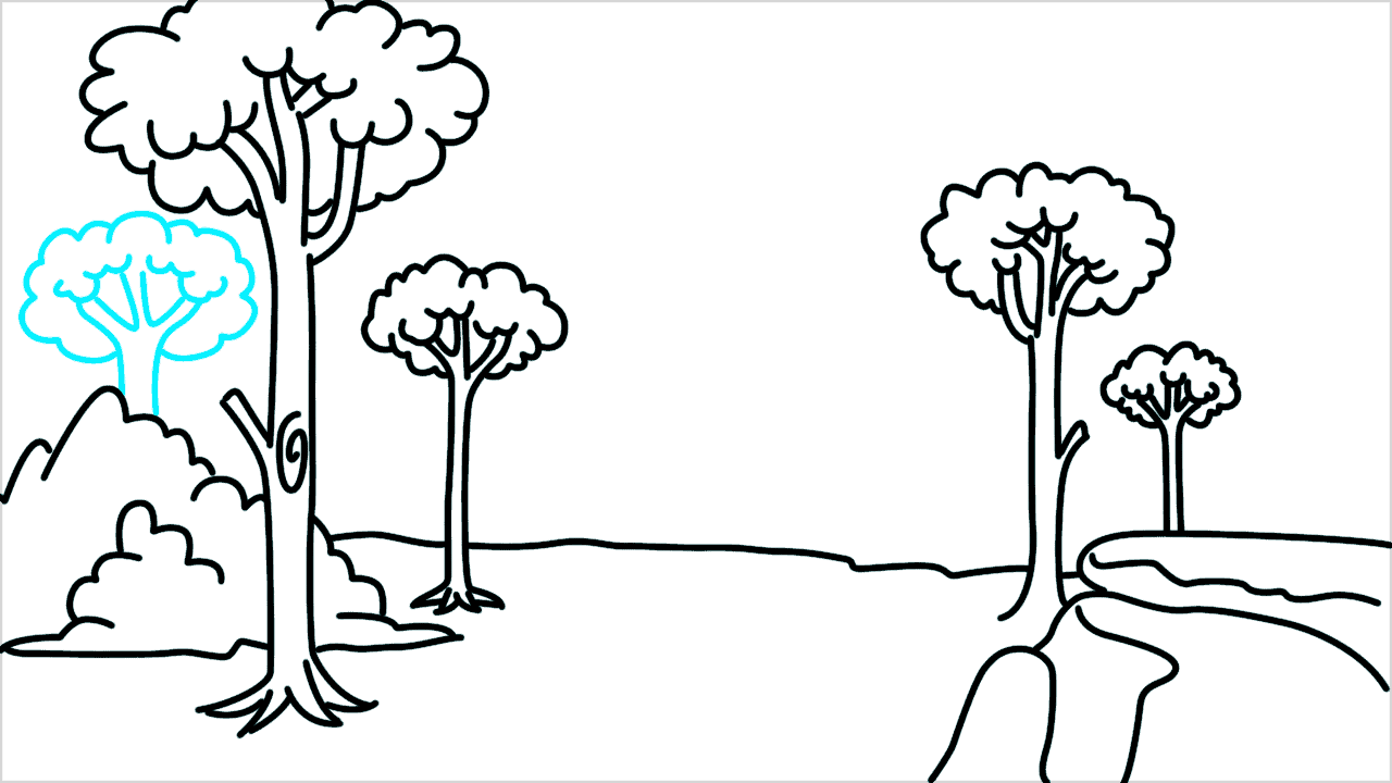 Cómo dibujar un bosque paso a paso (10)