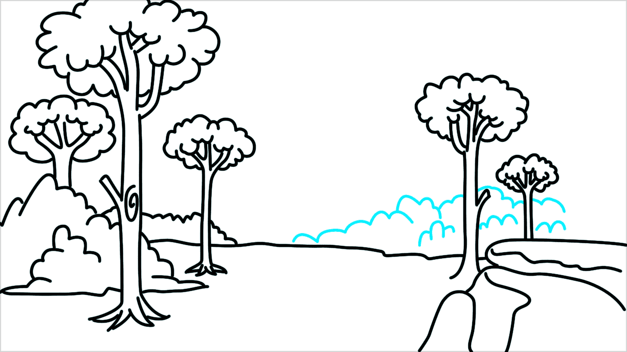 Cómo dibujar un bosque paso a paso (12)