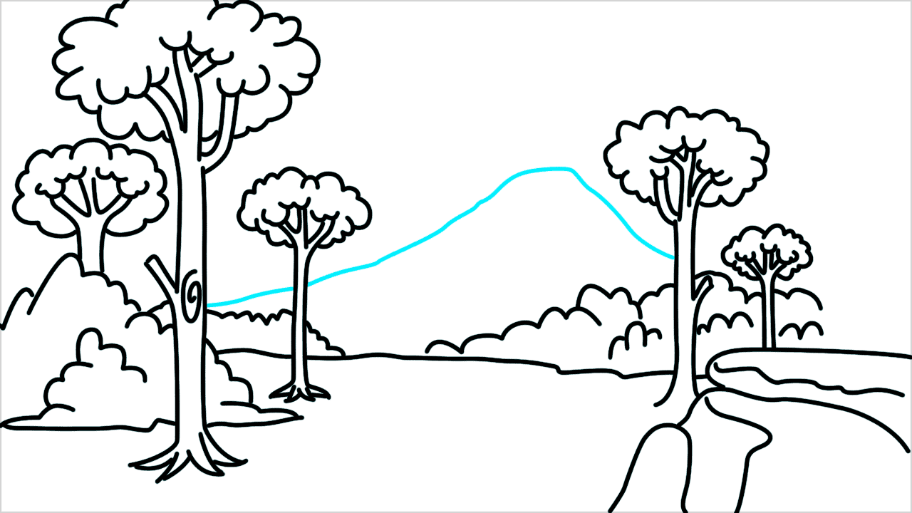 Cómo dibujar un bosque paso a paso (13)