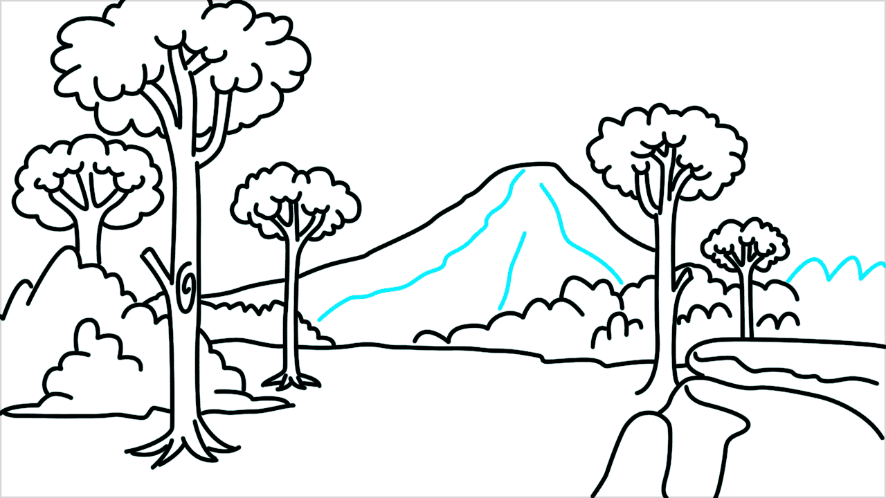Cómo dibujar un bosque paso a paso (14)