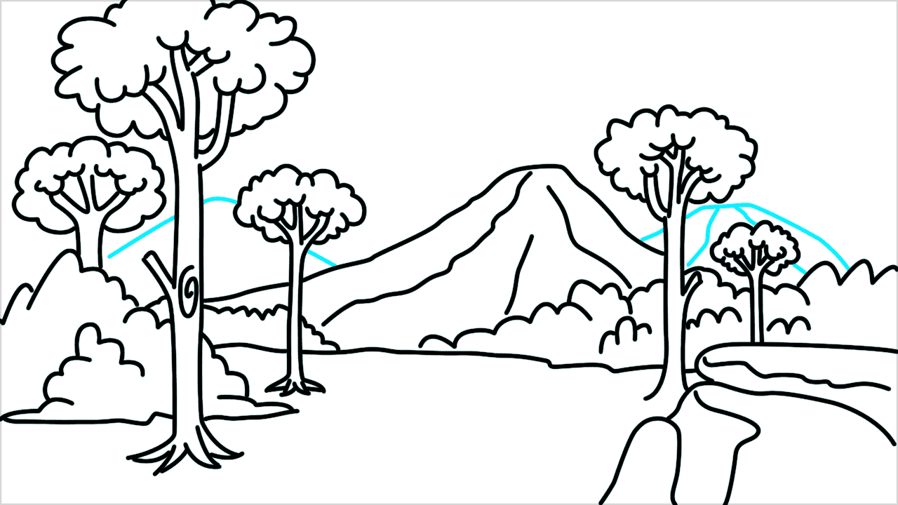 Cómo dibujar un bosque paso a paso (15)