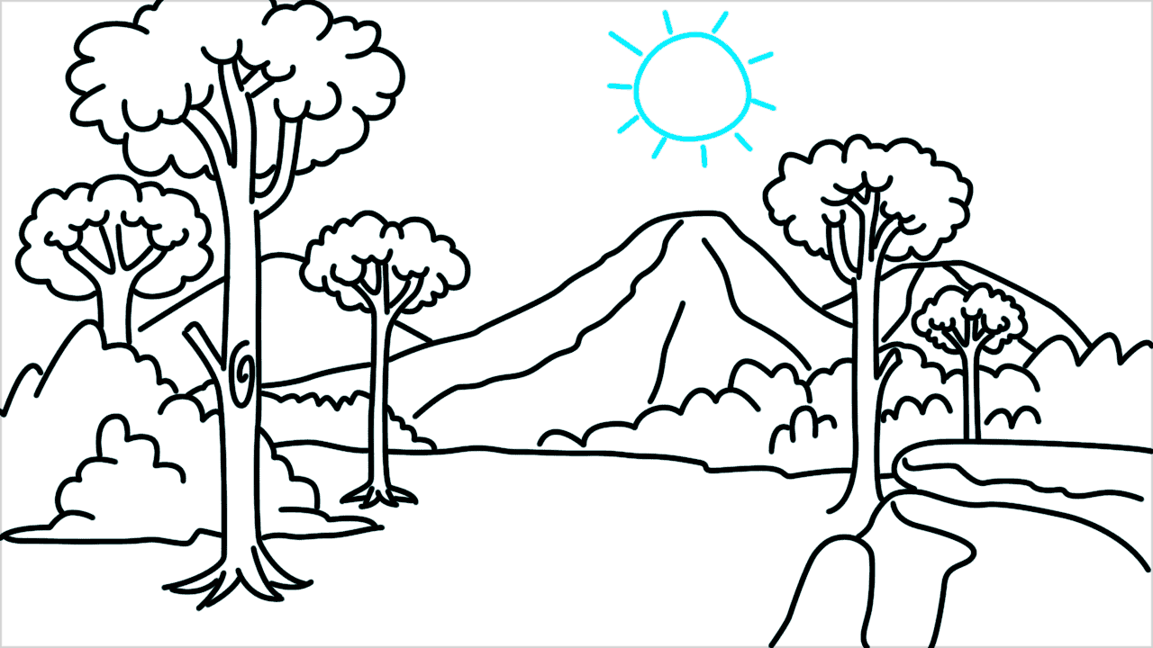 Cómo dibujar un bosque paso a paso (16)