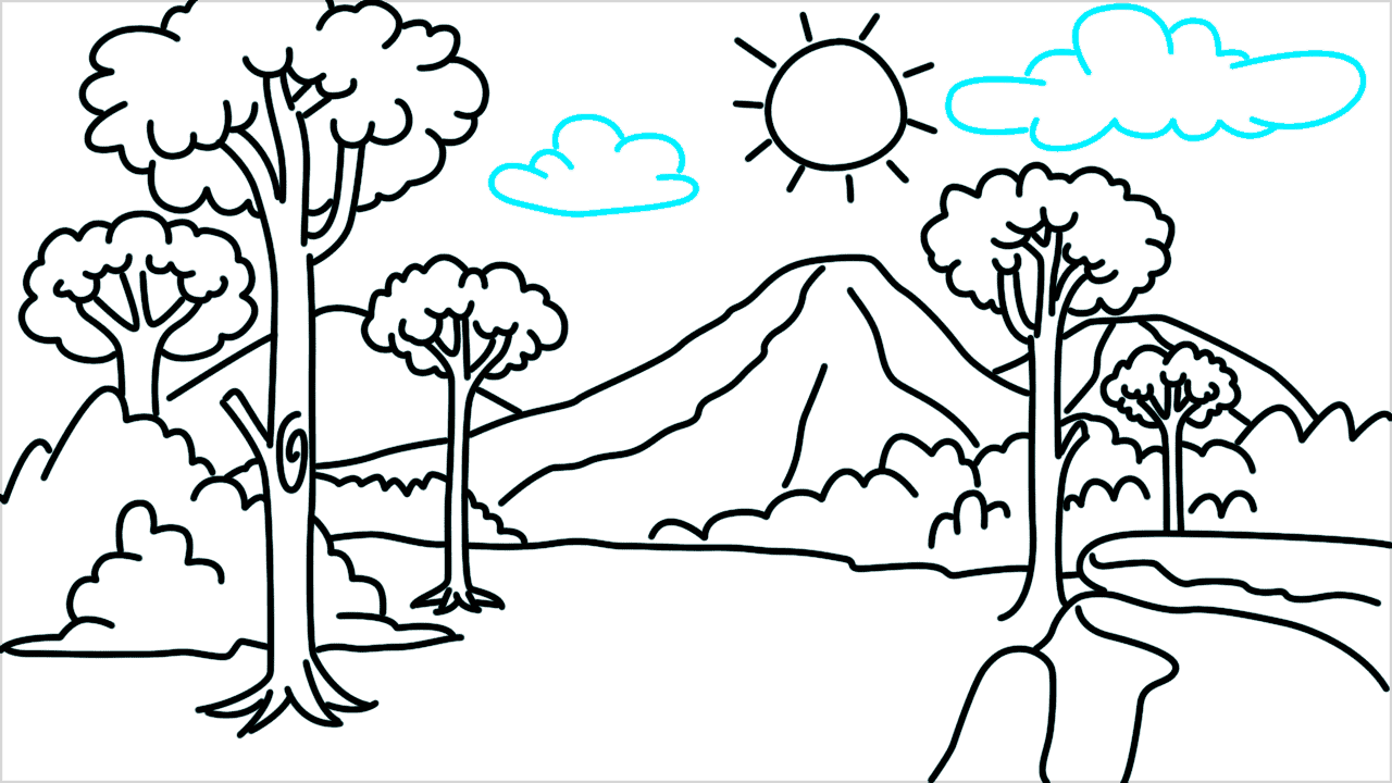 Cómo dibujar un bosque paso a paso (17)