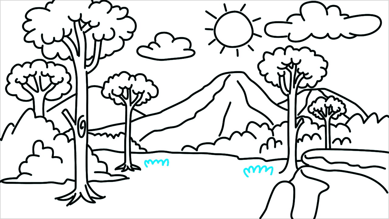 Cómo dibujar un bosque paso a paso (18)