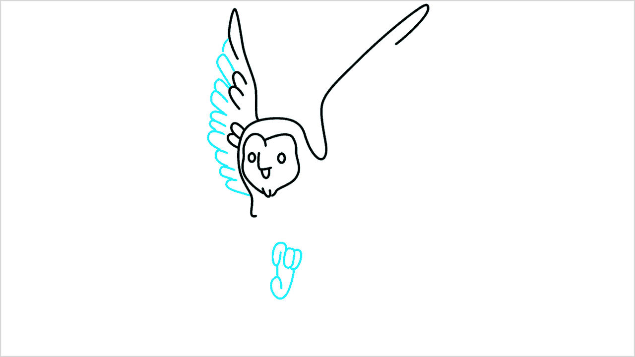 Cómo dibujar un búho volando paso a paso (6)