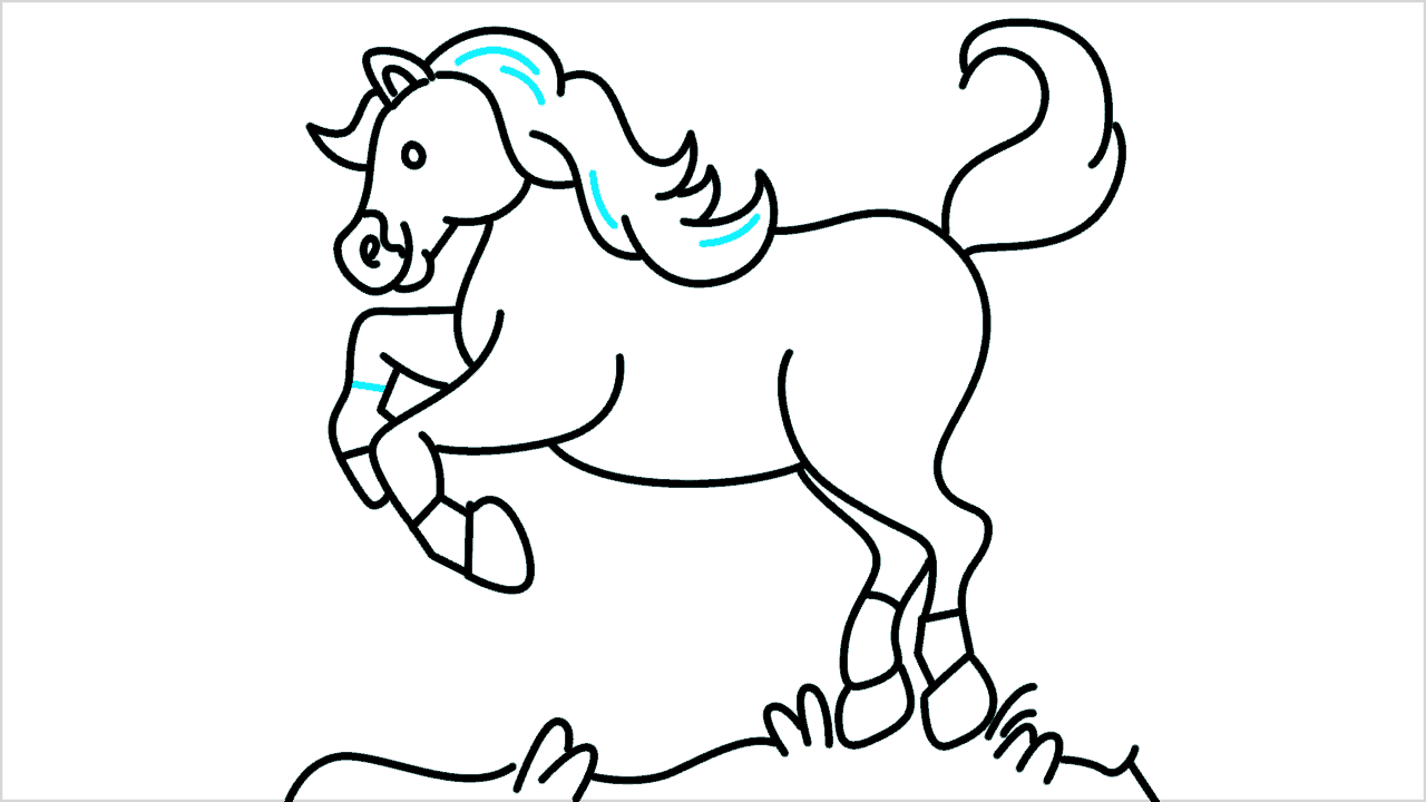 Cómo dibujar un caballo gordo paso a paso (13)