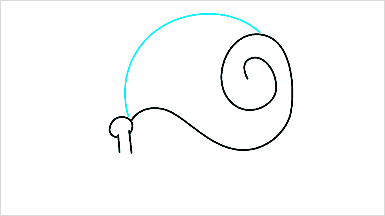 Cómo dibujar un caracol en movimiento paso a paso (3)