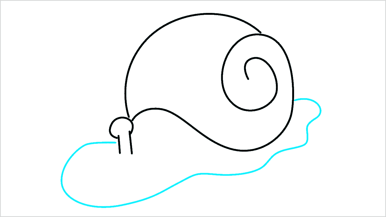 Cómo dibujar un caracol en movimiento paso a paso (4)