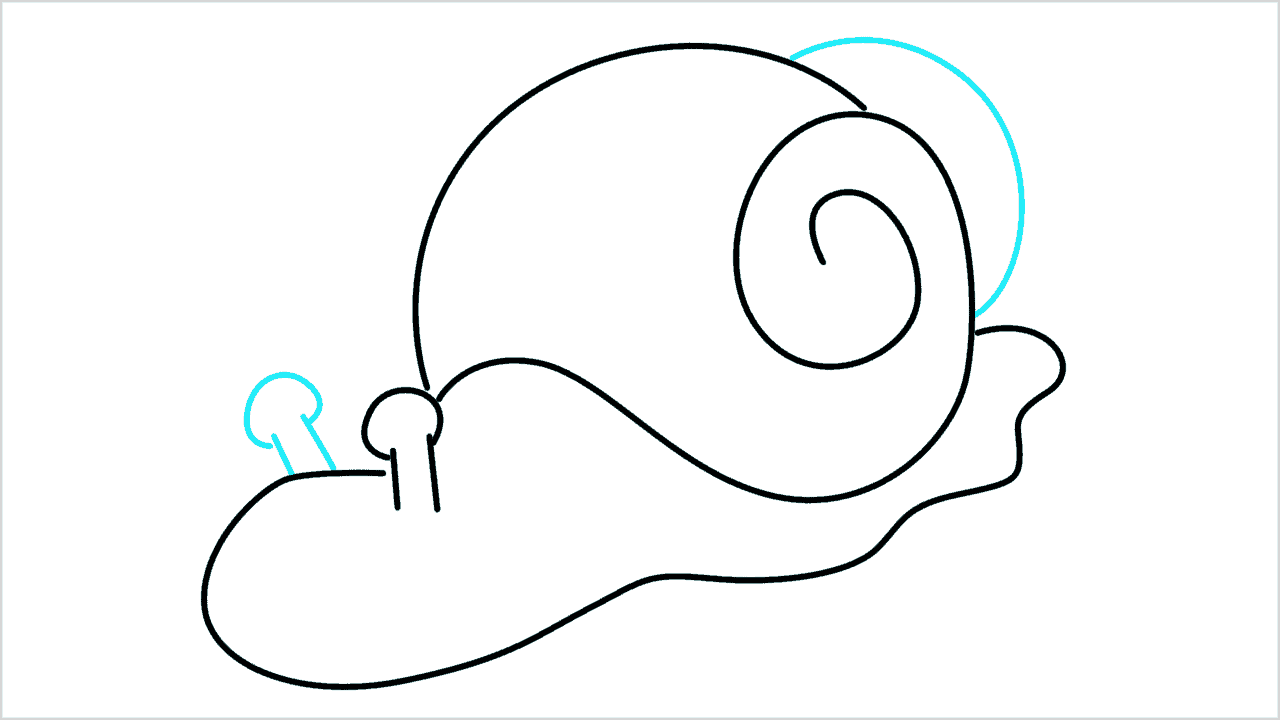 Cómo dibujar un caracol en movimiento paso a paso (5)