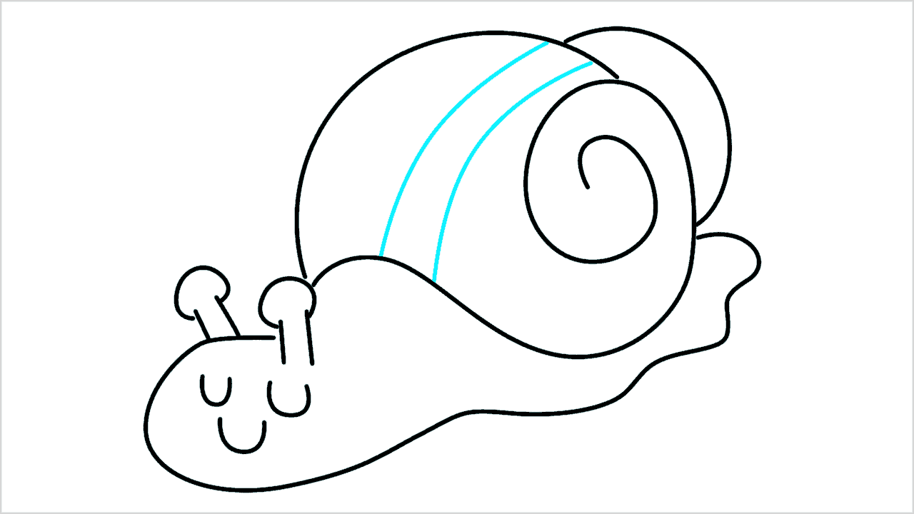 Cómo dibujar un caracol en movimiento paso a paso (7)