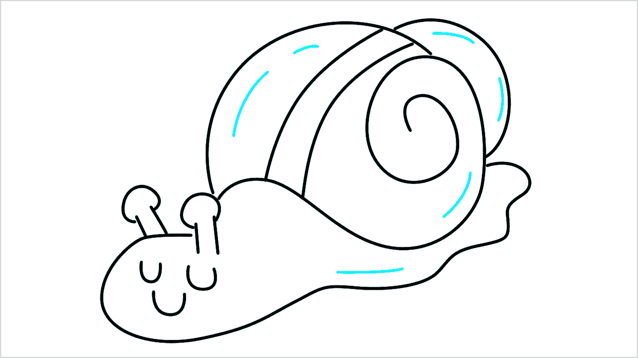 Cómo dibujar un caracol en movimiento paso a paso (8)