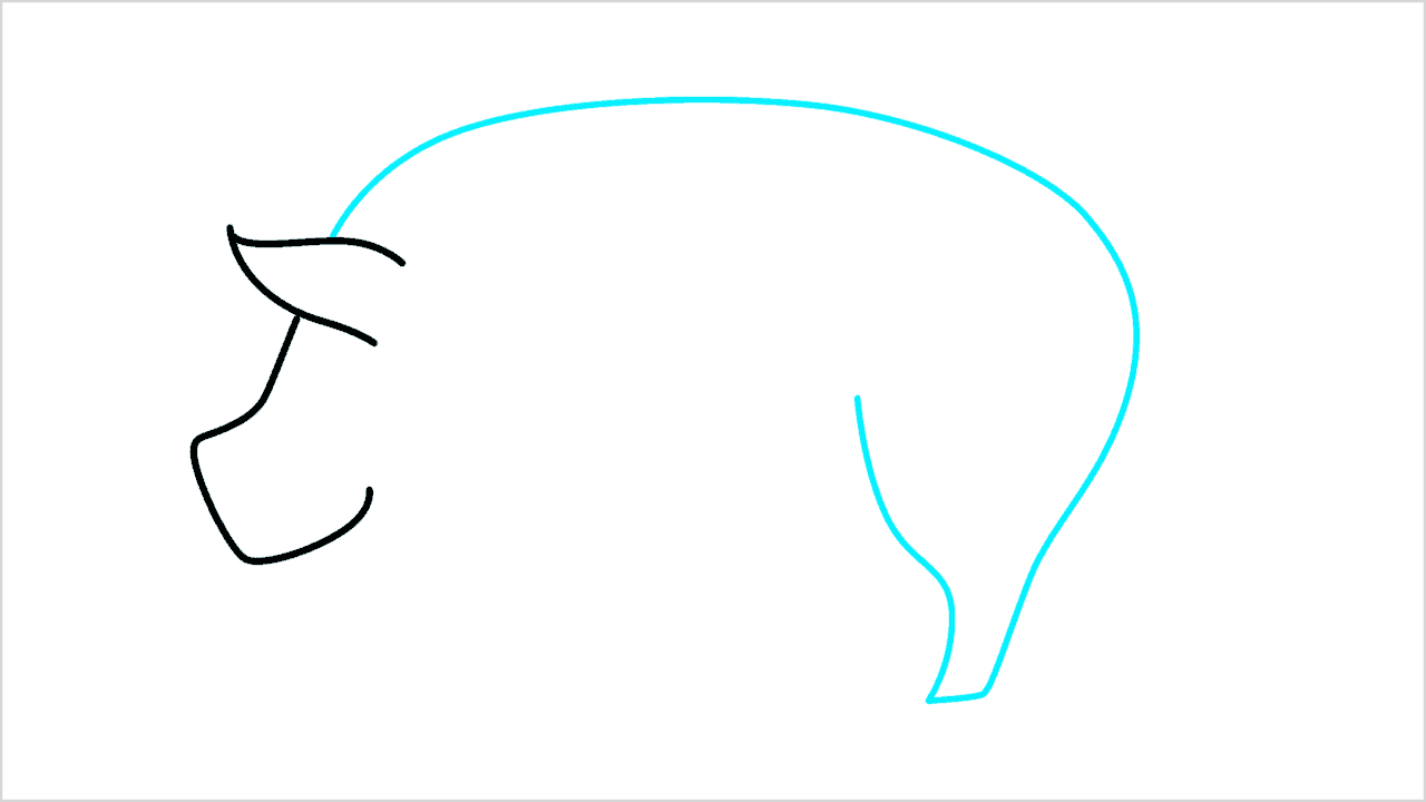 Cómo dibujar un cerdo de lado paso a paso (3)