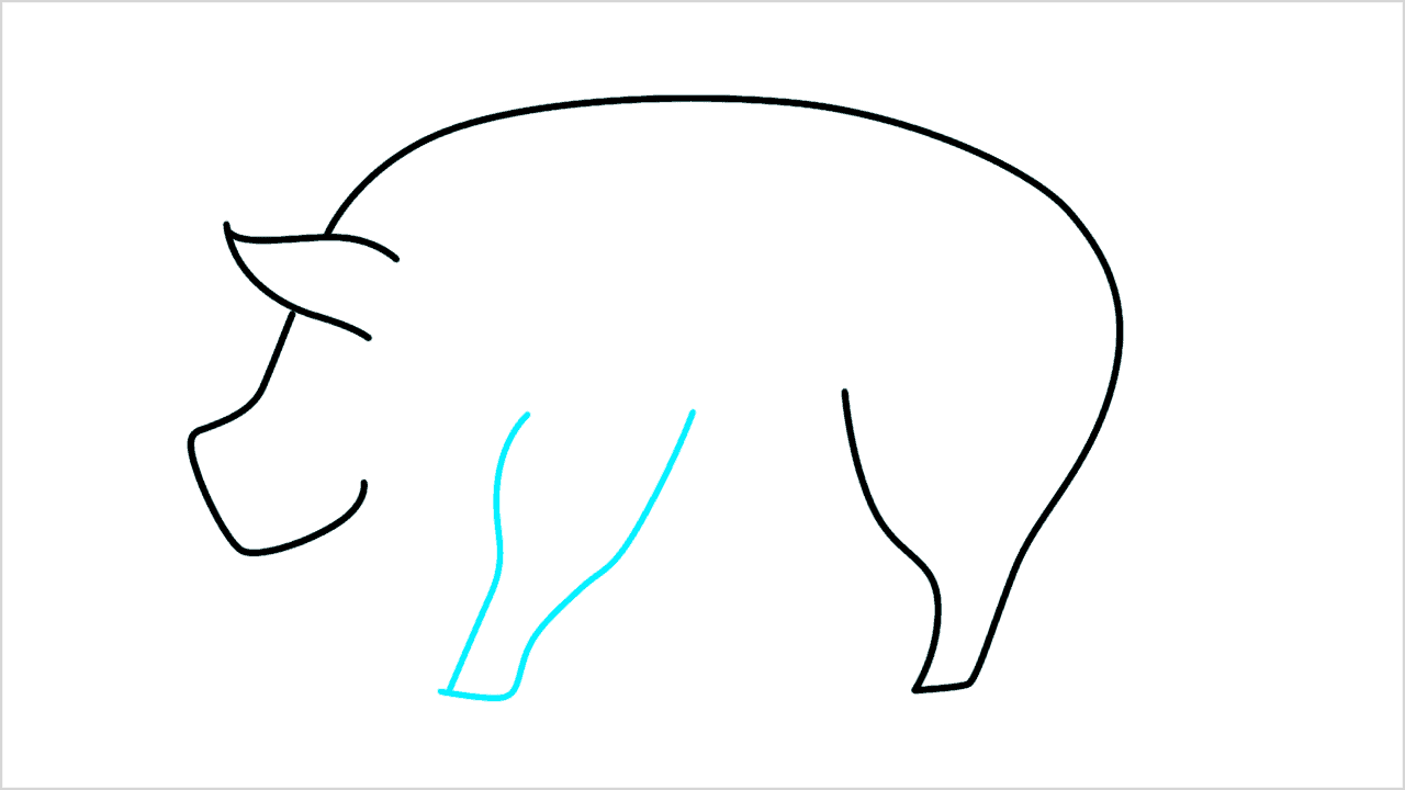Cómo dibujar un cerdo de lado paso a paso (4)