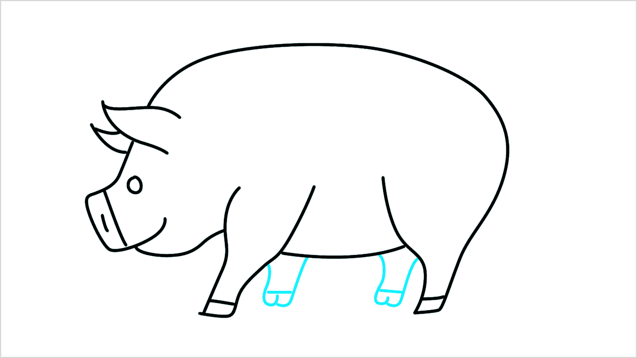 Cómo dibujar un cerdo de lado paso a paso (7)