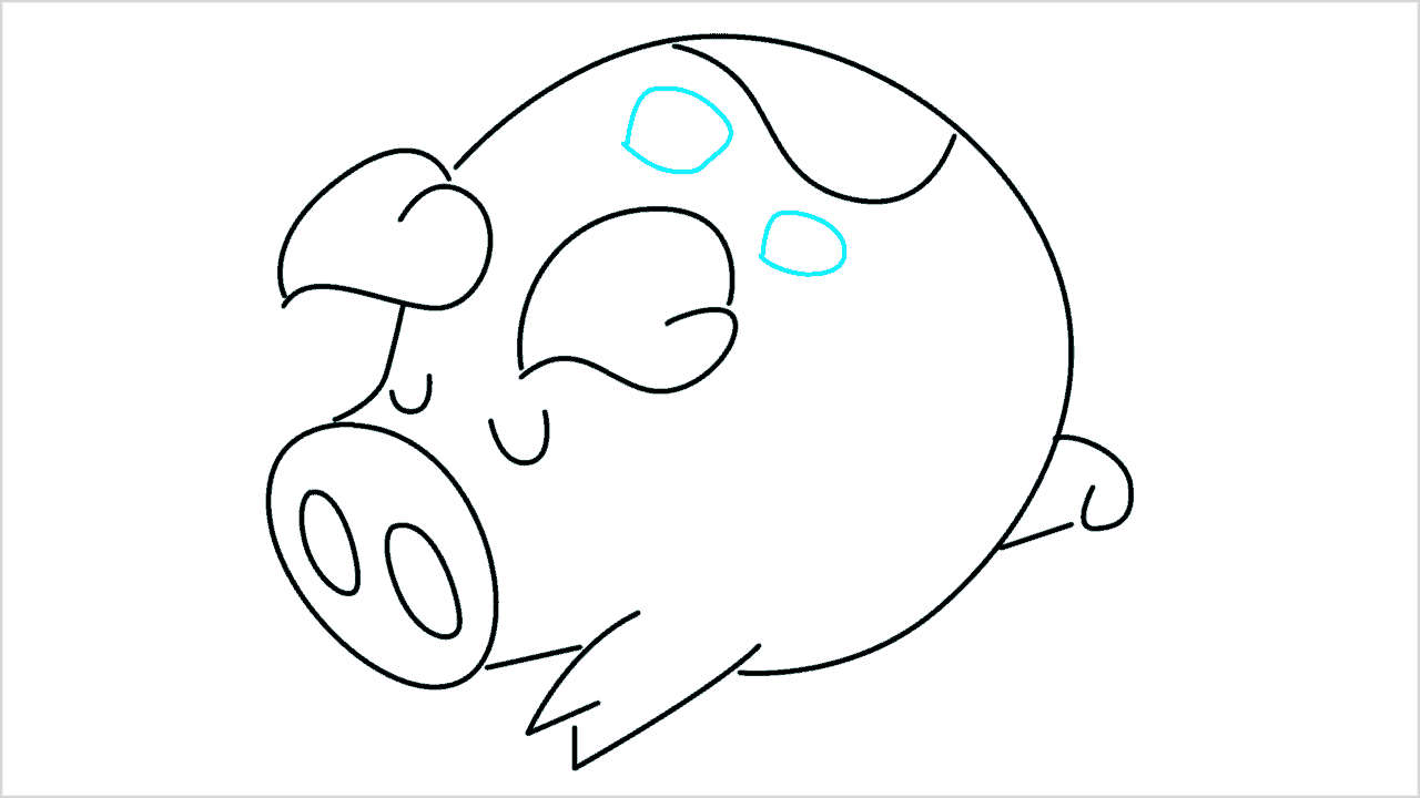 Cómo dibujar un cerdo durmiendo paso a paso (8)
