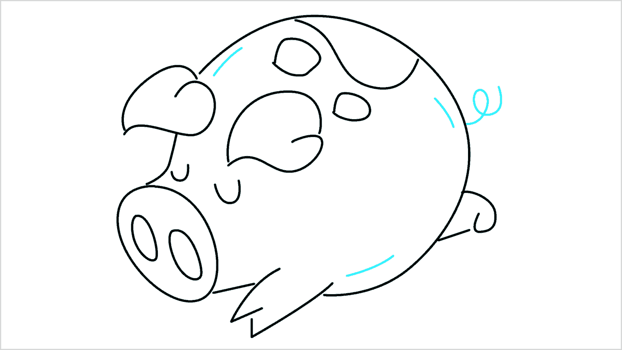 Cómo dibujar un cerdo durmiendo paso a paso (9)