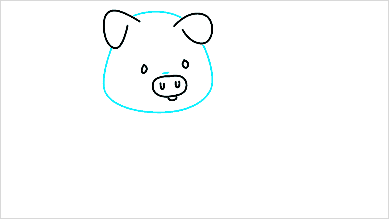 Cómo dibujar un cerdo jugando en el barro paso a paso (5)