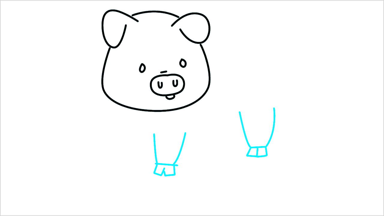 Cómo dibujar un cerdo jugando en el barro paso a paso (6)
