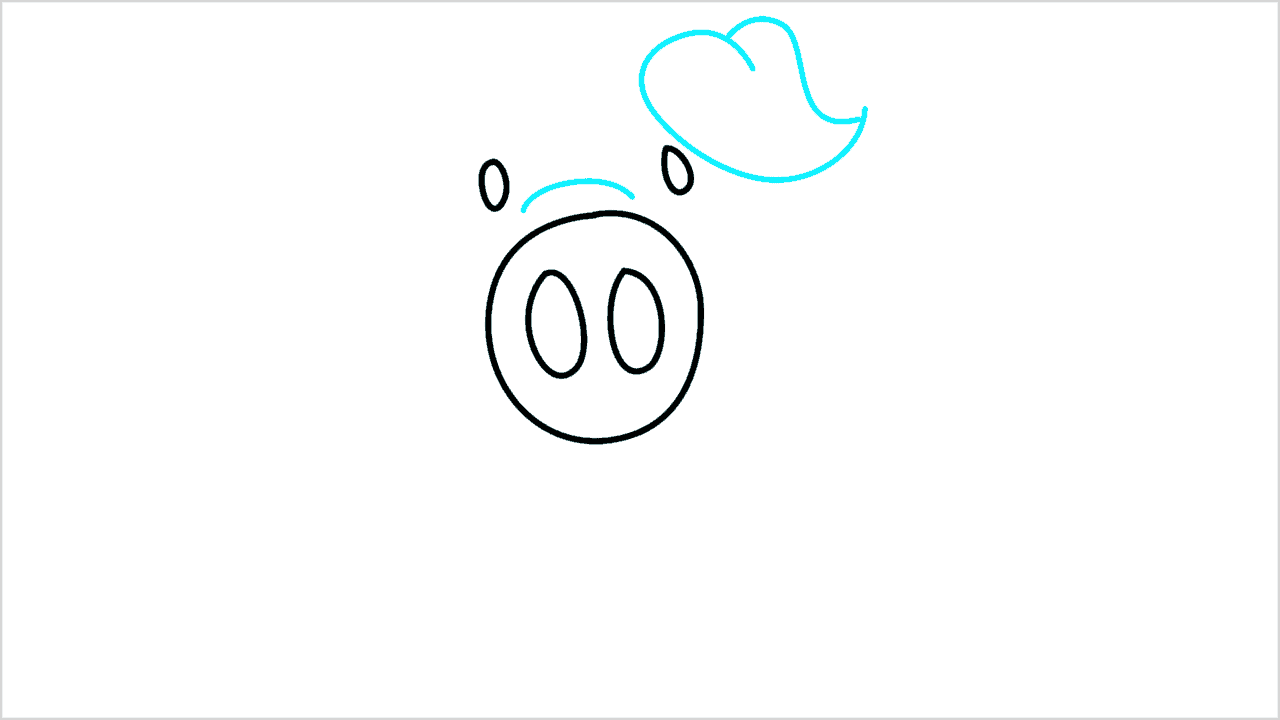Cómo dibujar un cerdo sentado paso a paso (3)