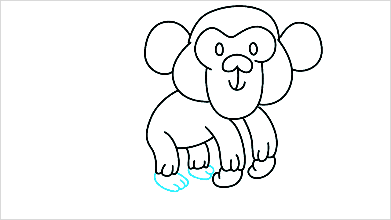 Cómo dibujar un chimpancé paso a paso (10)
