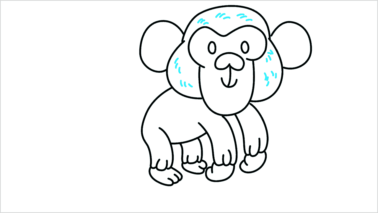 Cómo dibujar un chimpancé paso a paso (11)