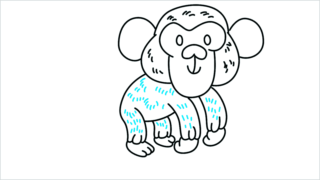 Cómo dibujar un chimpancé paso a paso (12)