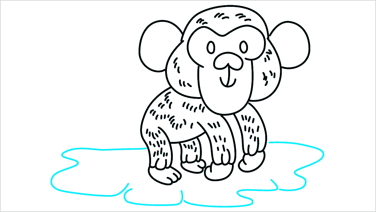 Cómo dibujar un chimpancé paso a paso (13)