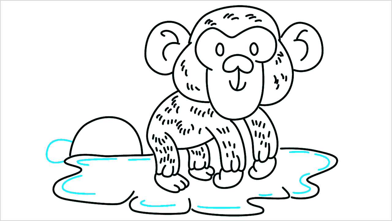 Cómo dibujar un chimpancé paso a paso (15)