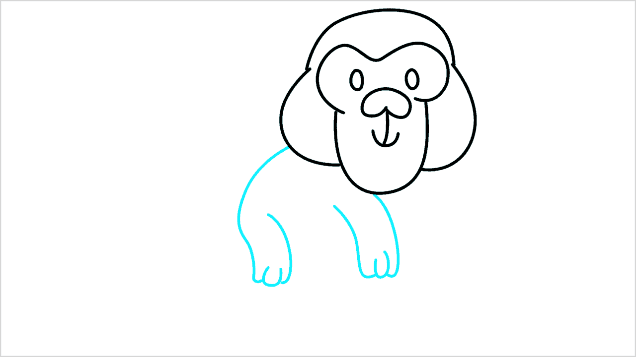 Cómo dibujar un chimpancé paso a paso (6)