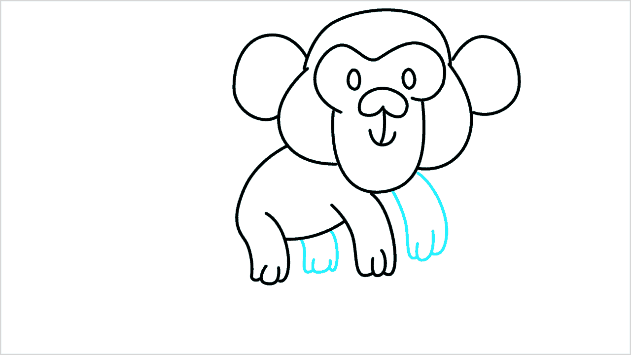 Cómo dibujar un chimpancé paso a paso (8)