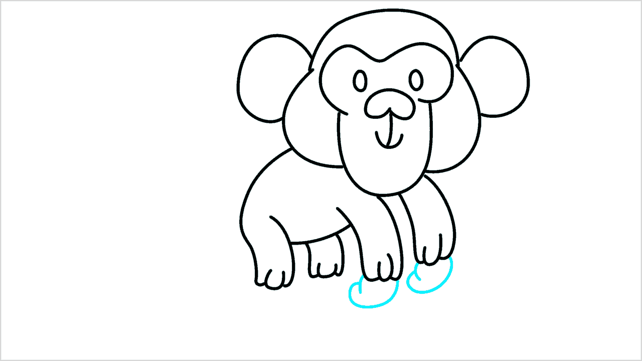 Cómo dibujar un chimpancé paso a paso (9)