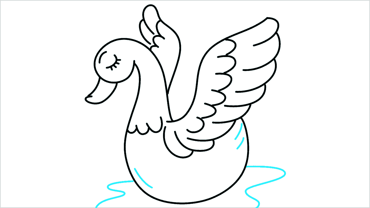 Cómo dibujar un cisne paso a paso (8)