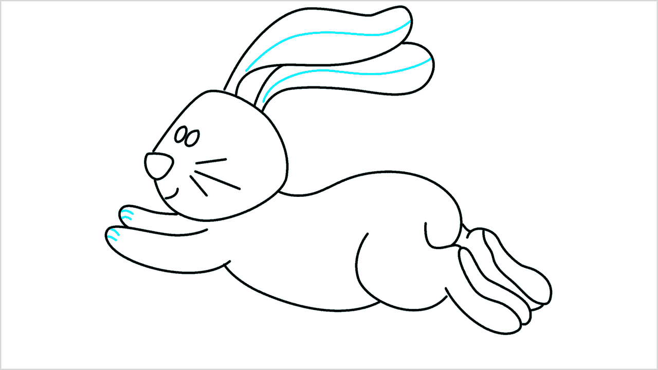 Cómo dibujar un conejo corriendo paso a paso (10)