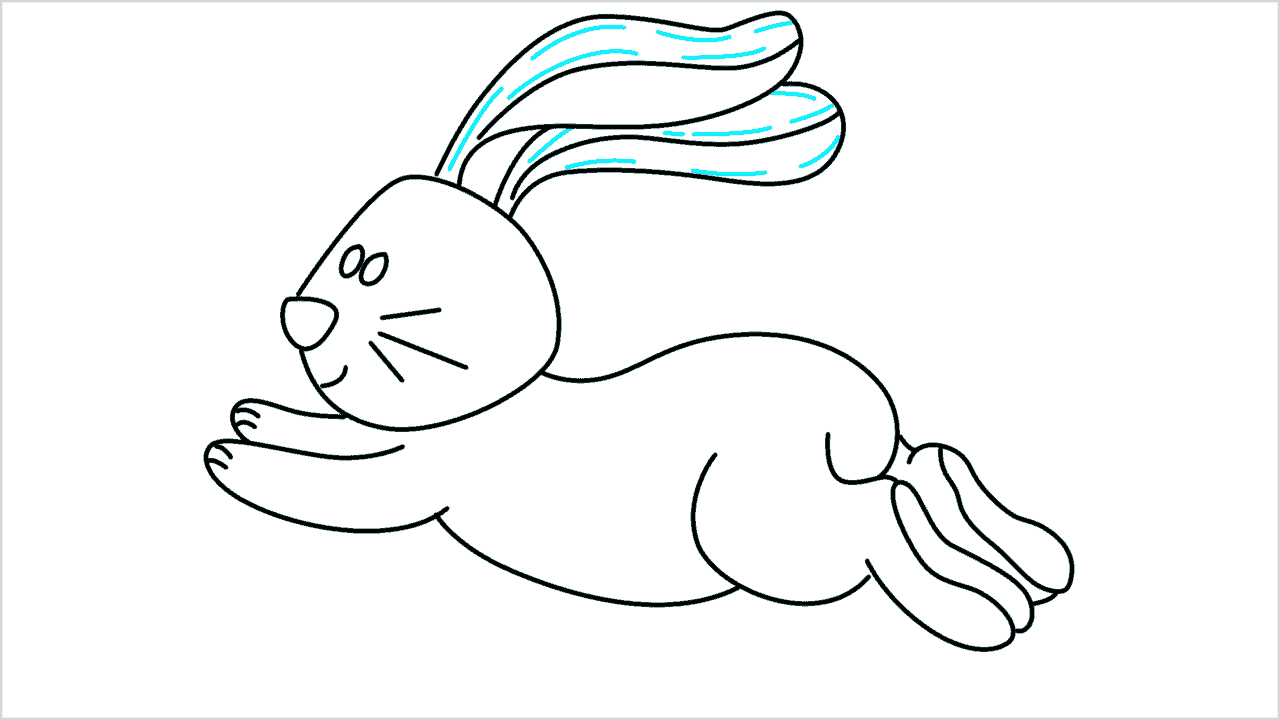 Cómo dibujar un conejo corriendo paso a paso (11)