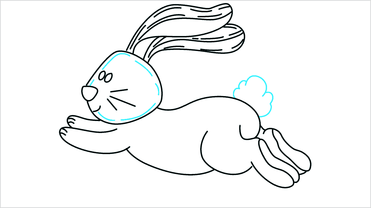 Cómo dibujar un conejo corriendo paso a paso (12)