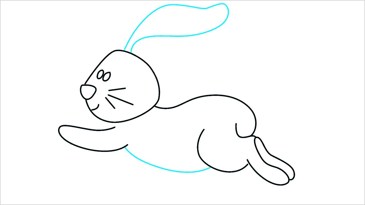 Cómo dibujar un conejo corriendo paso a paso (7)