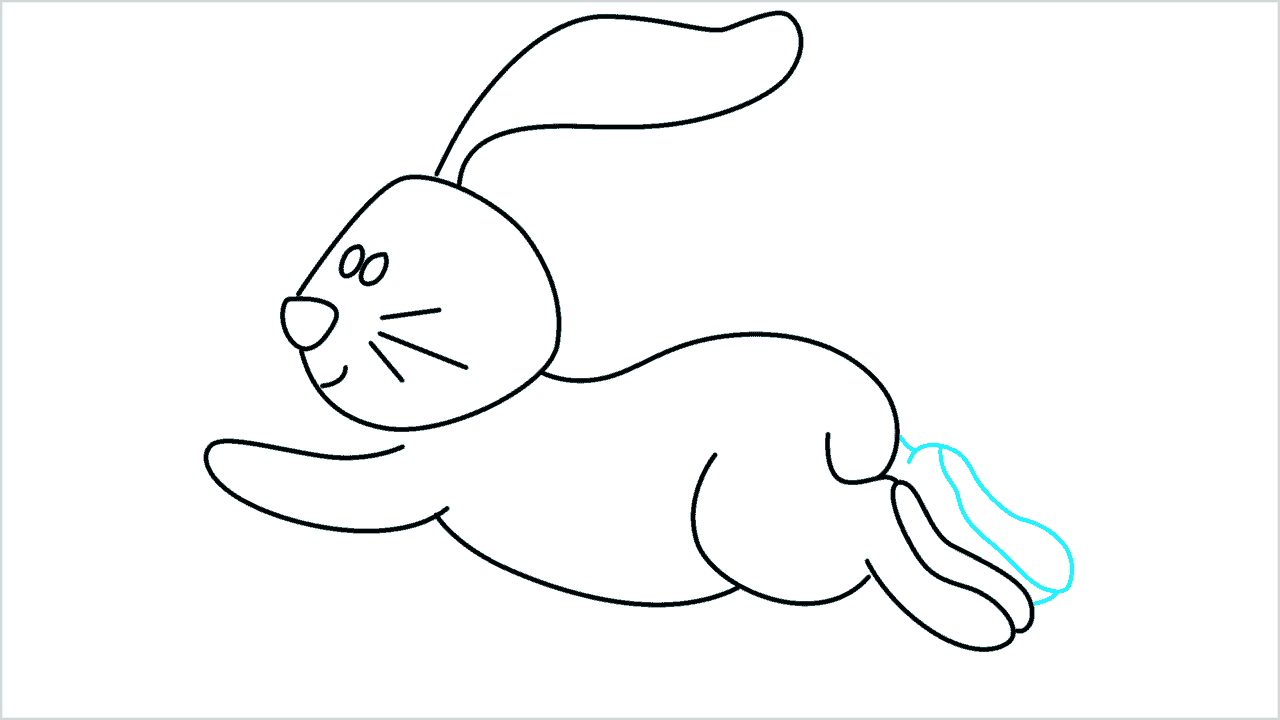 Cómo dibujar un conejo corriendo paso a paso (8)