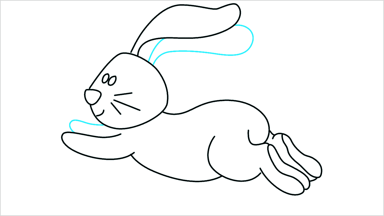 Cómo dibujar un conejo corriendo paso a paso (9)
